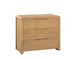 Oak Finish Chest of Drawers - CUBA Medium Chest  3 Drawers