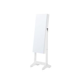 White Freestanding Jewelry Cabinet Armoire with Mirror