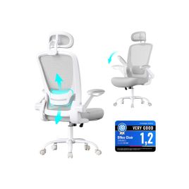WINTERGLEN Office Chair with Mesh Back with Headrest - Grey