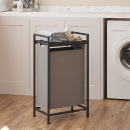 Laundry Hamper - MARDA Basket Sorter Pull Out Liner Shelf - Grey