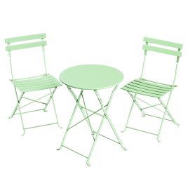 DALDALE 3-Piece Folding Patio Bistro Furniture Set - Green