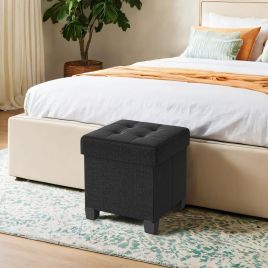Ottoman Seats - VERRA Foldable Foot Rest 38.1 x 38.1 cm - Black