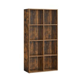 Bookcase - LUMLIA 8-Cube Rustic Brown Storage Unit