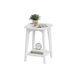 RAVENSFORD Side Table with Lower Shelf - White