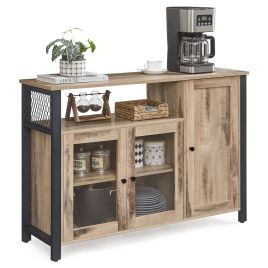Sideboard - VIVZA 3 Door Dining Room Cabinet - Grey