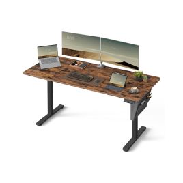 Computer Table - ASTNOS Electric Height Adjustable Standing Desk 70 x 160 cm - Rustic Brown
