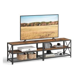 NOXASI TV Stand for TVs up to 75 Inches - Rustic Brown and Black