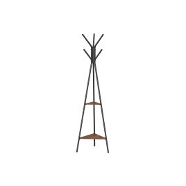 Hall Rack - VIVRAE Stand with 2 Shelves Hazelnut Brown Black