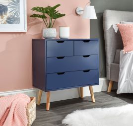Blue Chest of Drawers - NORTHBAY Small Chest 4 Drawers