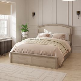 Kingsize Bed - CLARKE 5ft Ottoman Bed Limed Oak and Natural