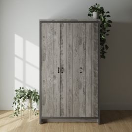 BELONA 3 Door Wardrobe Grey - 105.6cm