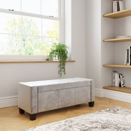 Verona Ottoman Bench Grey Crushed Velvet