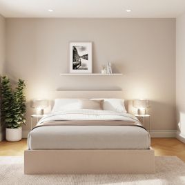 ENLIX Kingsize Velvet Ottoman Storage Bedframe - Natural