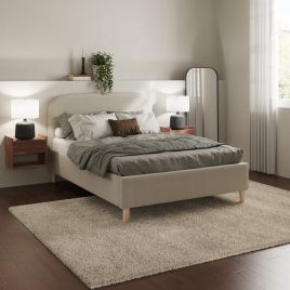 Opulent Nest Boucle Bliss Natural Stone Ottoman Bed - 150cm
