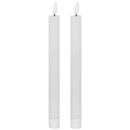 Delux Collection Natural Glow Set of 2 LED Dinner Candles - White