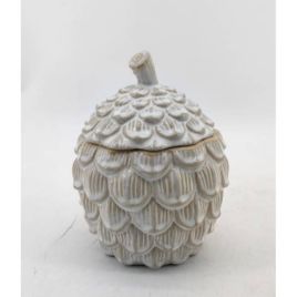 Ceramic Pine Cone Trinket Dish With Lid - Medium