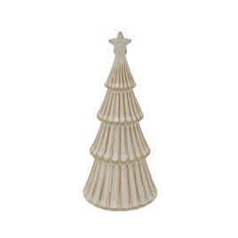 Alvo Ceramic Snowy Layered Tree With Star - Medium