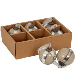 Silver Ombro Baubles - Set of 6