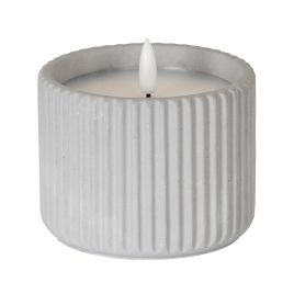 Luxo Natural Glow Chalk Ribbed LED Candle - Medium
