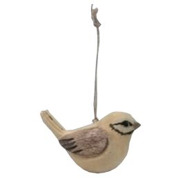 TIMBER Wooden Winter Bird Decoration - Brown