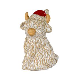 PASTOR Ceramic Cow Ornament Gazing Left - White