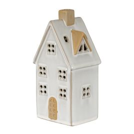 CELESTE Ceramic Large Townhouse With LED Light - White