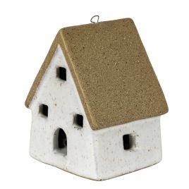 CELESTE Ceramic Large Town Cottage With LED Lights - White