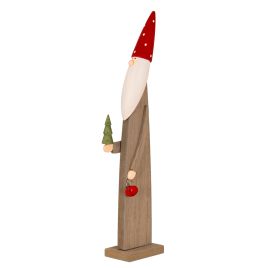 TIMBER Wooden Festive Elf with Tree and Bell - Multi Colour