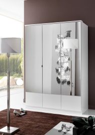 INAGU 3 Door Mirrored Wardrobe White - 135cm