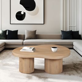 ASHTON Solid Wood Coffee Table - Oak Finish