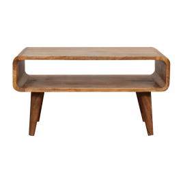Verde Rounded Open Media Unit - Oak