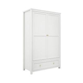 IVANHOE 2 Door Wardrobe with 1 Drawer White - 118cm