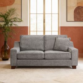 KAMILA Plush Fabric 3 Seater Sofa - Slate