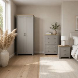 LEVIS 2 Door Wardrobe Set 3 Piece - Grey