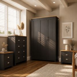 LEVIS 3 Door Wardrobe Set 4 Piece - Slate Blue