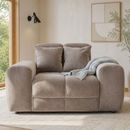 STACIE Fabric Armchair - Latte