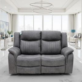 LAVENTO Fabric 2 Seater Electric Recliner Sofa - Grey