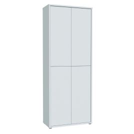SOLARA Tall Shoe Cabinet with 4 Push to Open Doors - Light Grey