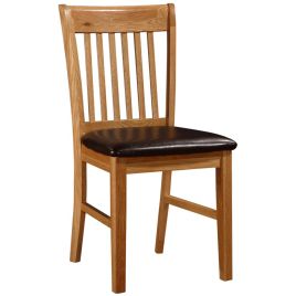 Sylacauga Solid Oak Natural Dining Chairs with PU Comfort Seating - 2 Pack
