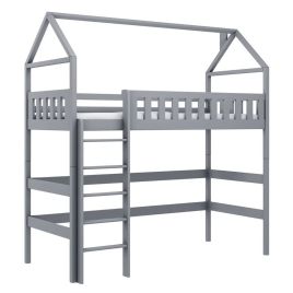 Maxwell Rex Wooden Loft Bed with Foam/Bonnell Mattress - Grey