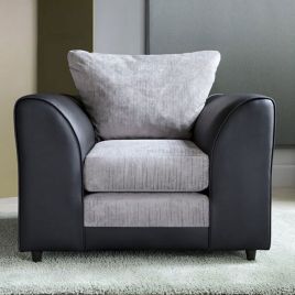LINACRE Armchair - Black and Charcoal