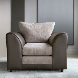 LINACRE Armchair - Brown and Beige