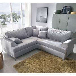 VIAMI Velvet 5 Seater L Shaped Fullback Corner Sofa - Light Grey