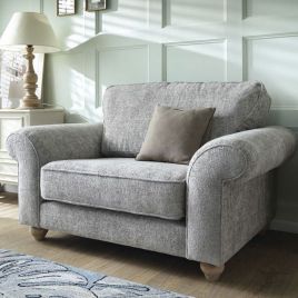 ZAZZLES Chenille Fabric Cuddle Chair - Ash Grey
