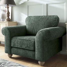 ZAZZLES Chenille Fabric Armchair - Jungle Green