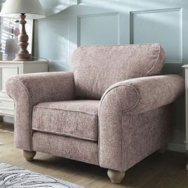 ZAZZLES Chenille Fabric Armchair - Woodrose