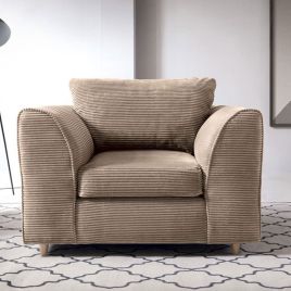 JASMINE Jumbo Cord Armchair - Brown