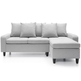 PONTOON Fabric 4 Seater L Shaped - Right Hand Facing Corner Sofa - Light Grey