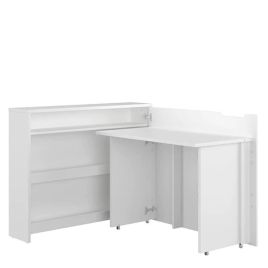 Work Concept Convertible Secret Desk With Storage White Gloss - Right