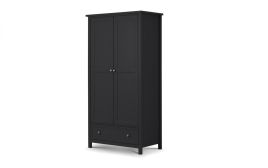 MALTON 2 Door Wardrobe with 1 Drawer Grey - 97cm